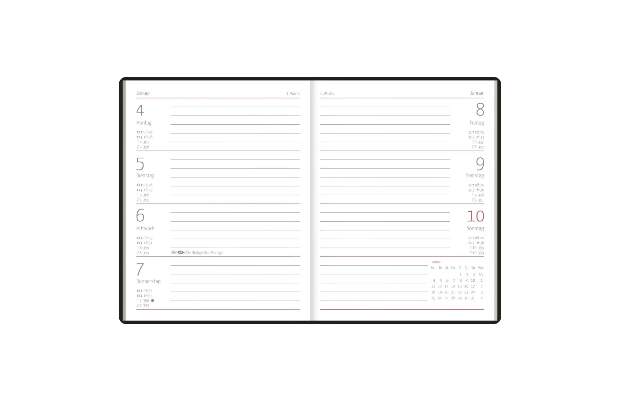 Bild: 4069095014145 | Taschenkalender schwarz 1W/2S 2027 | Neumann Verlage GmbH &amp; Co KG