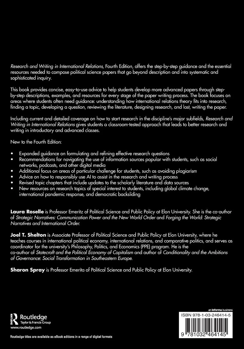Rückseite: 9781032464145 | Research and Writing in International Relations | Shelton (u. a.)