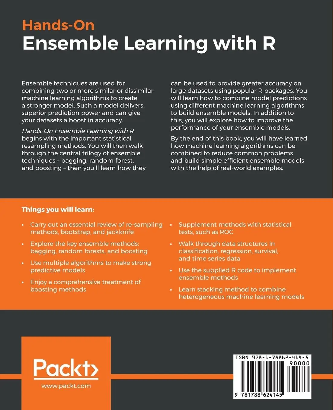 Rückseite: 9781788624145 | Hands-On Ensemble Learning with R | Prabhanjan Tattar | Taschenbuch