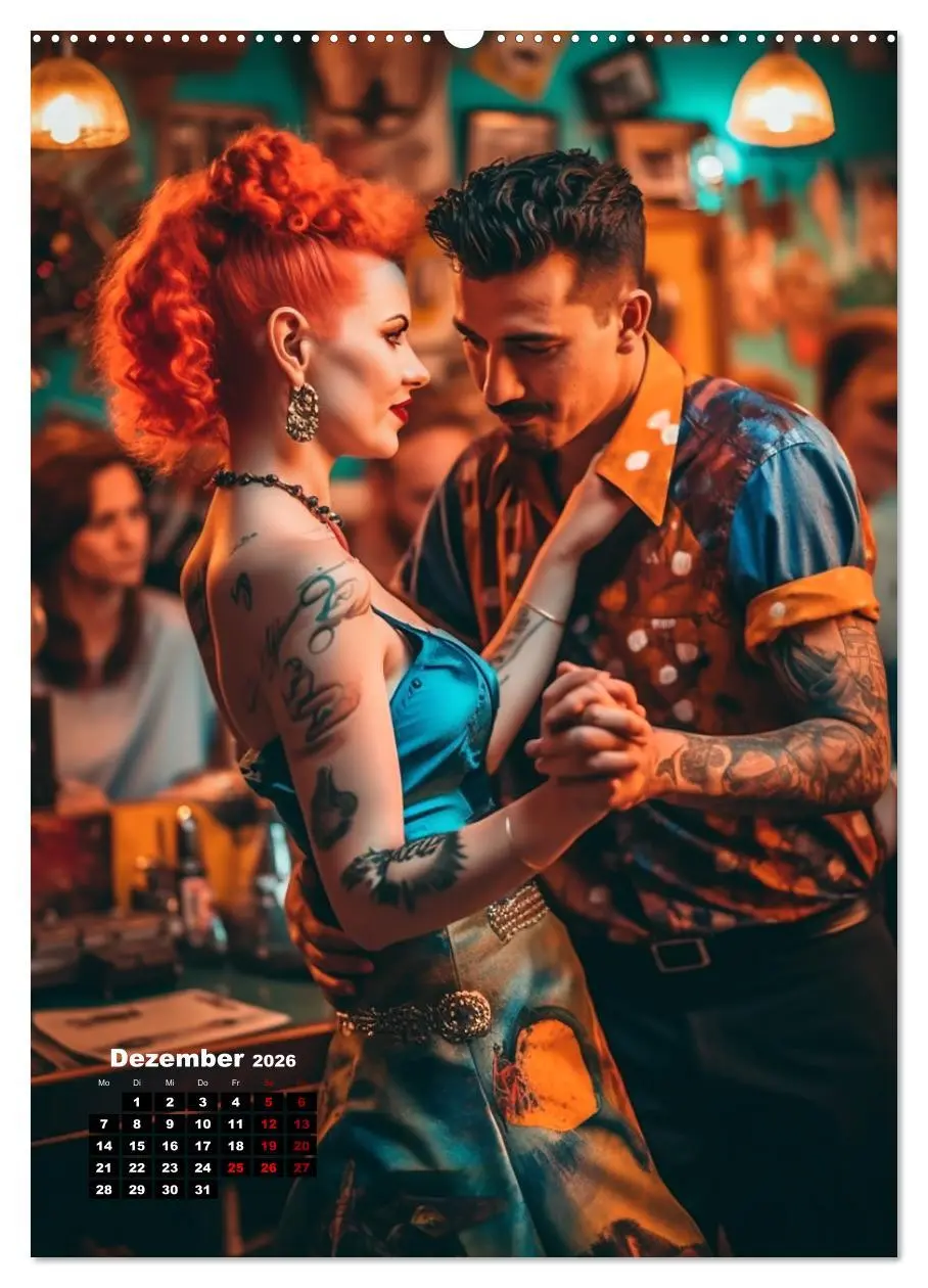 Bild: 9783516304145 | Rockabilly (Wandkalender 2026 DIN A2 hoch), CALVENDO Monatskalender