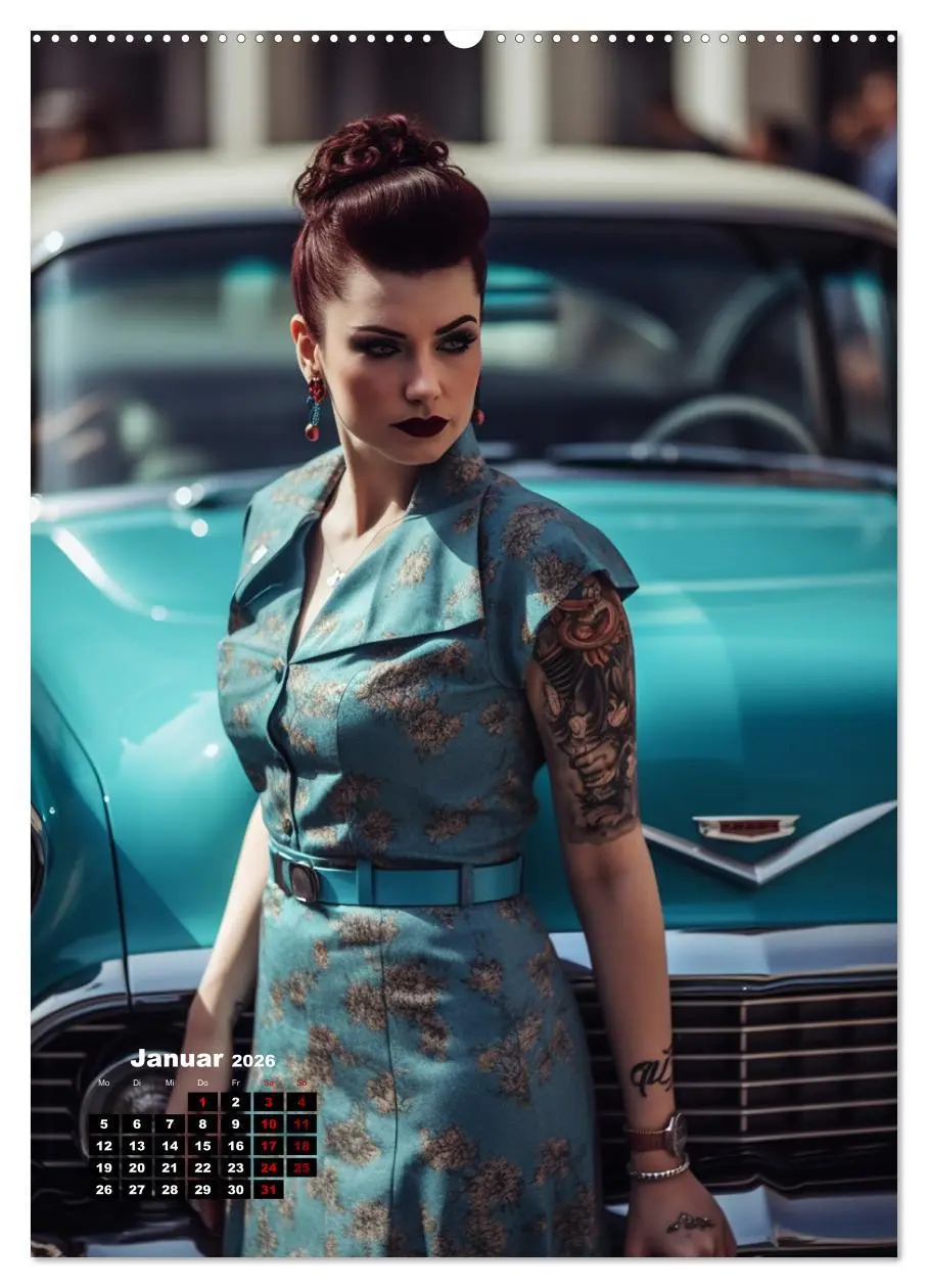 Bild: 9783516304145 | Rockabilly (Wandkalender 2026 DIN A2 hoch), CALVENDO Monatskalender