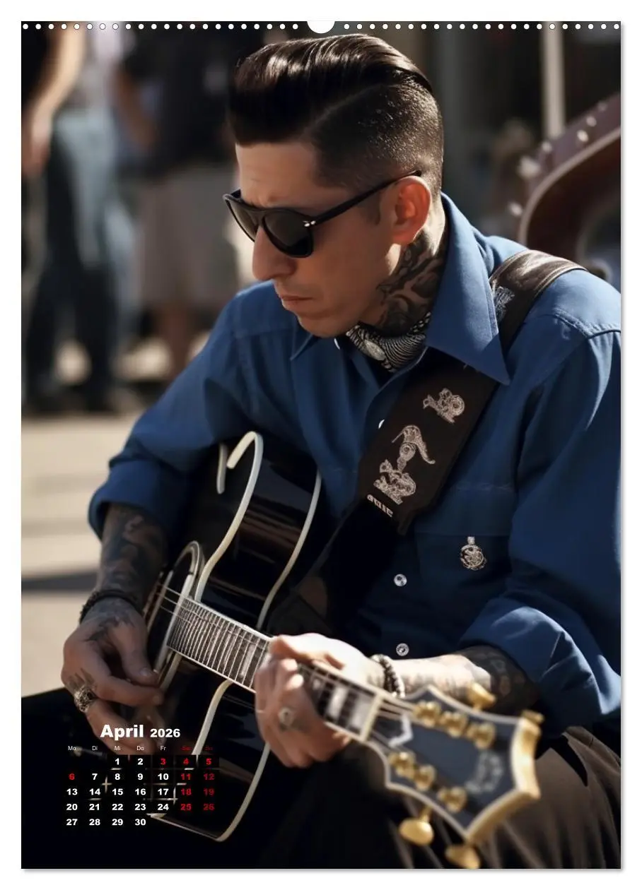 Bild: 9783516304145 | Rockabilly (Wandkalender 2026 DIN A2 hoch), CALVENDO Monatskalender