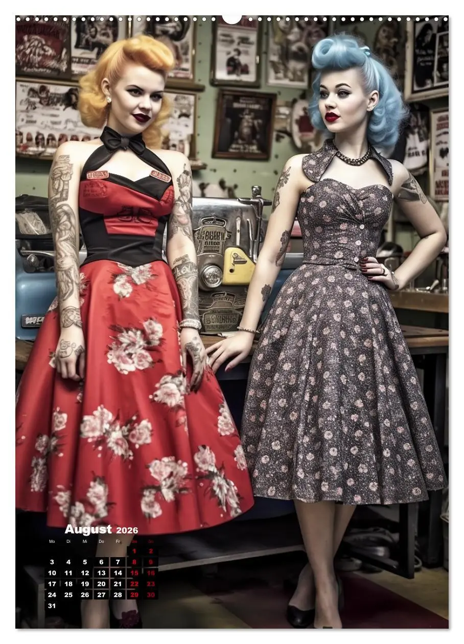 Bild: 9783516304145 | Rockabilly (Wandkalender 2026 DIN A2 hoch), CALVENDO Monatskalender