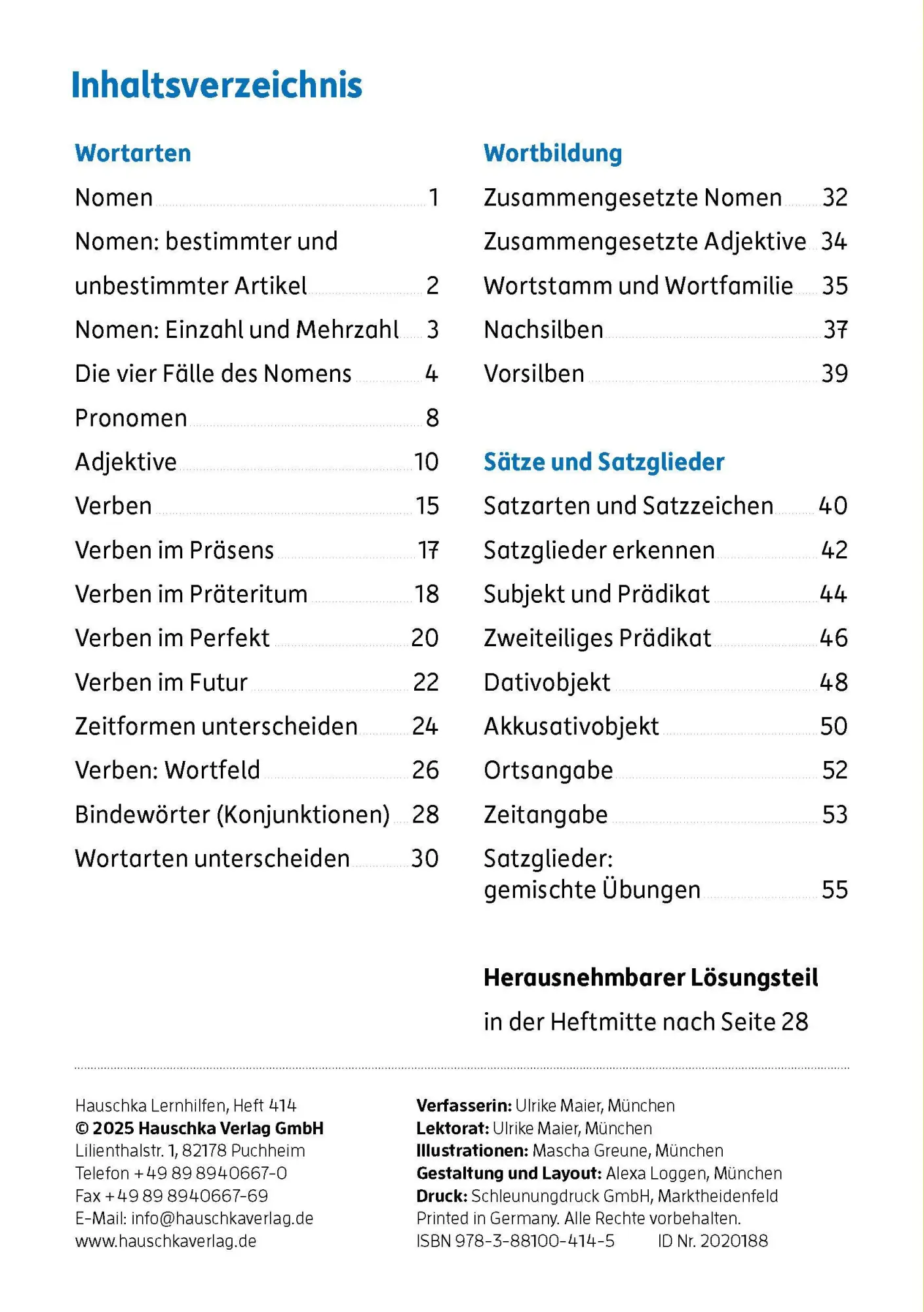 Bild: 9783881004145 | Mein Übungsheft Grammatik 4. Klasse | Ulrike Maier | Broschüre | 56 S.