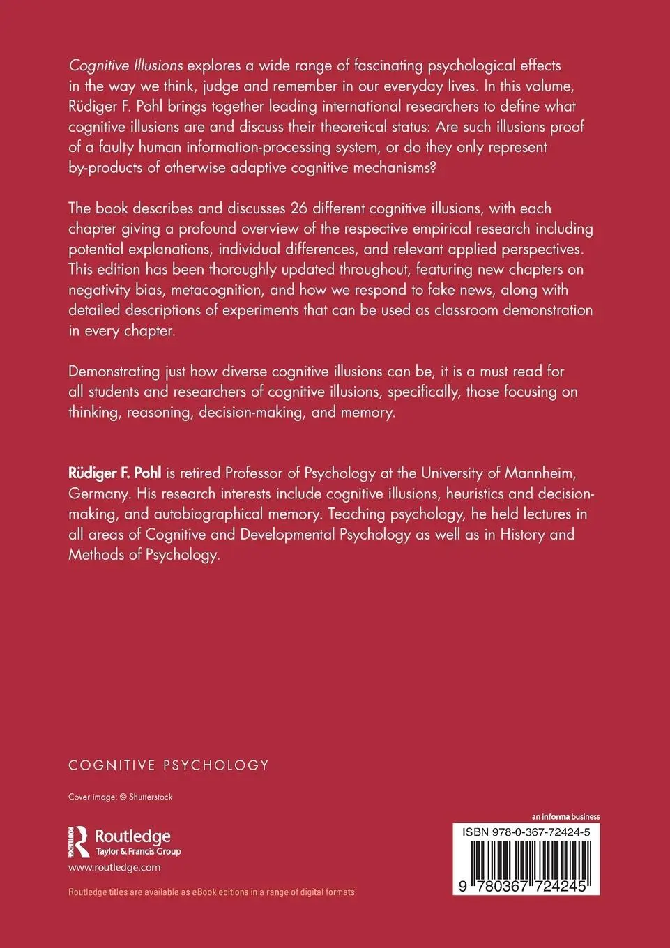 Rückseite: 9780367724245 | Cognitive Illusions | Rüdiger F Pohl | Taschenbuch | Englisch | 2022