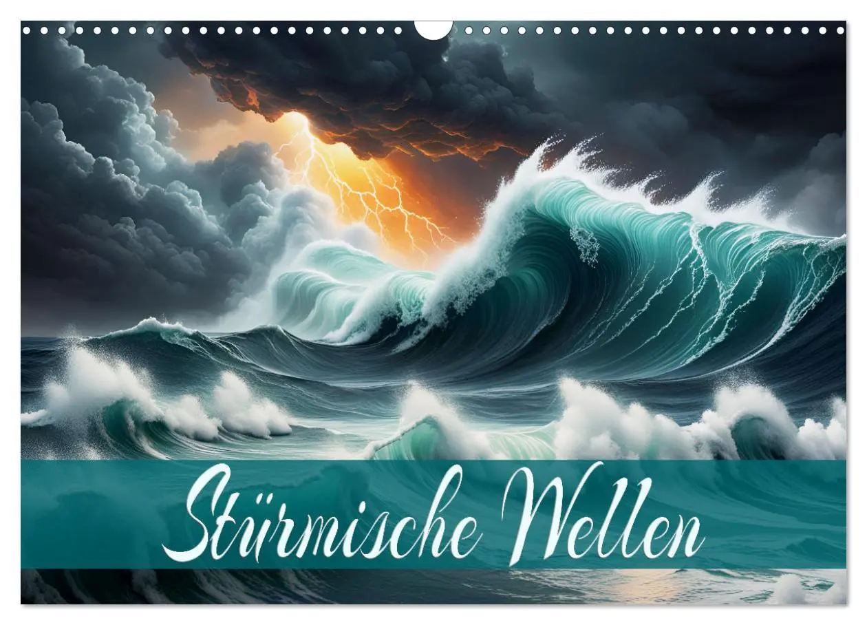 Cover: 9783457444245 | Stürmische Wellen (Wandkalender 2026 DIN A3 quer), CALVENDO...