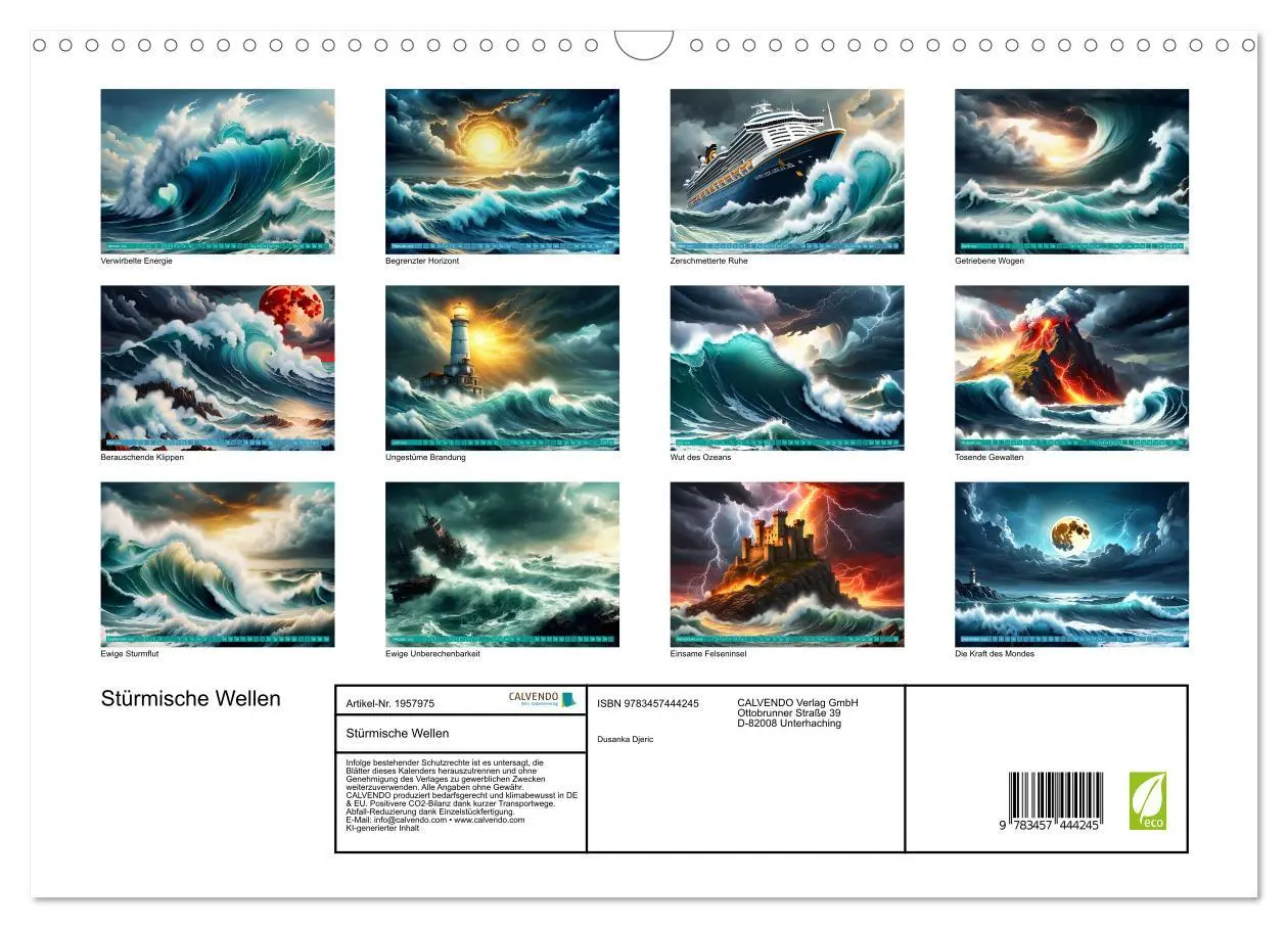 Bild: 9783457444245 | Stürmische Wellen (Wandkalender 2026 DIN A3 quer), CALVENDO...