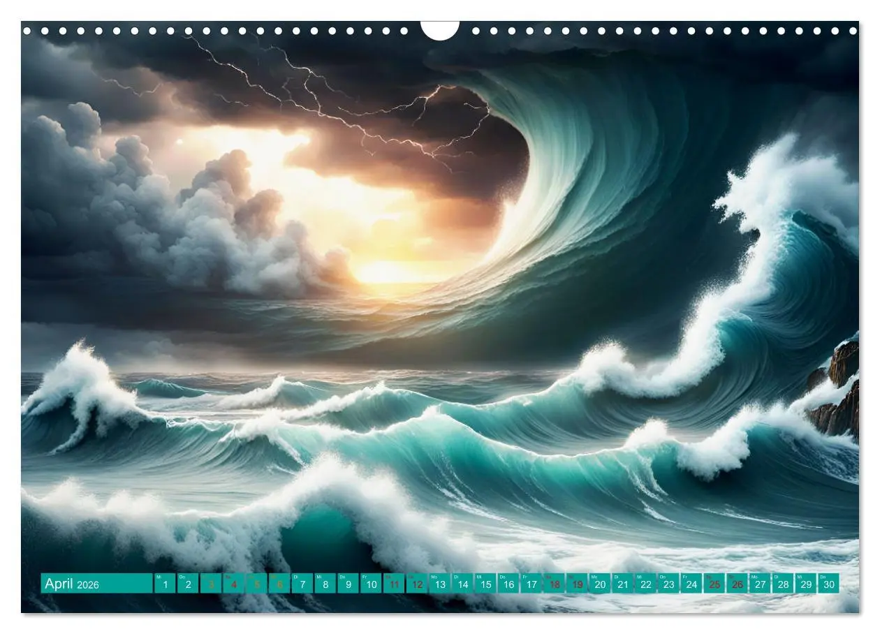 Bild: 9783457444245 | Stürmische Wellen (Wandkalender 2026 DIN A3 quer), CALVENDO...