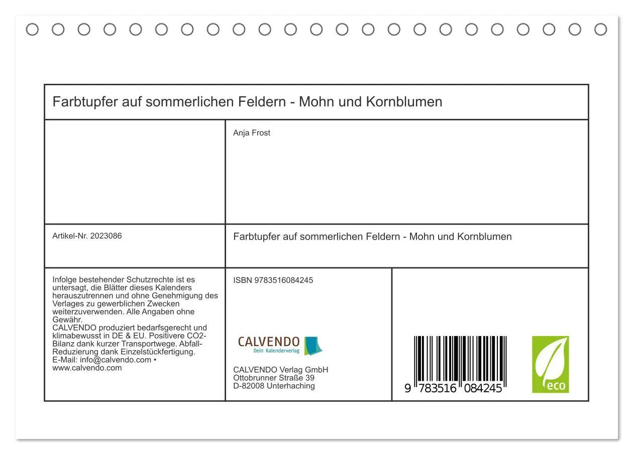 Bild: 9783516084245 | Farbtupfer auf sommerlichen Feldern - Mohn und Kornblumen...