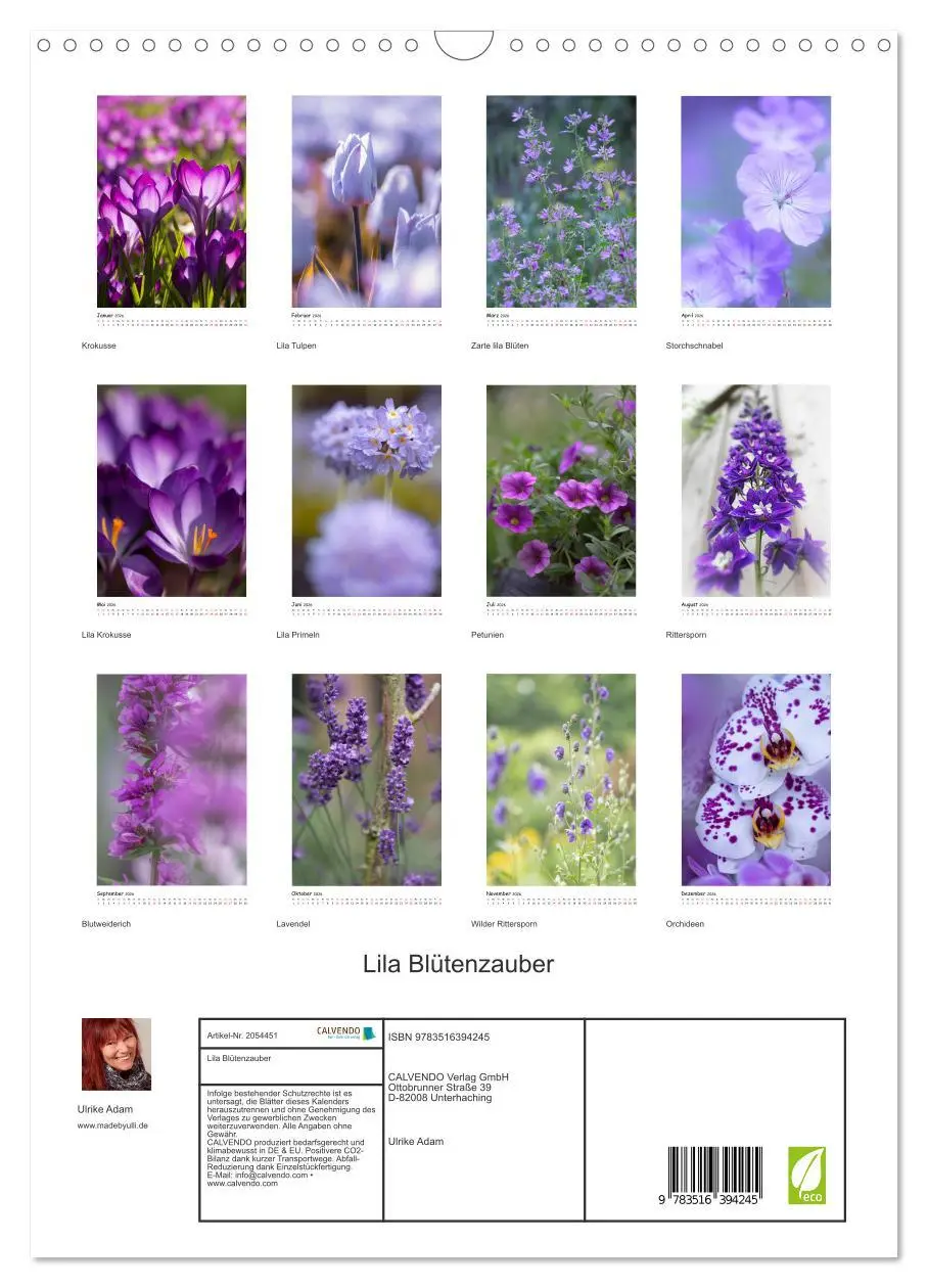 Bild: 9783516394245 | Lila Blütenzauber (Wandkalender 2026 DIN A3 hoch), CALVENDO...