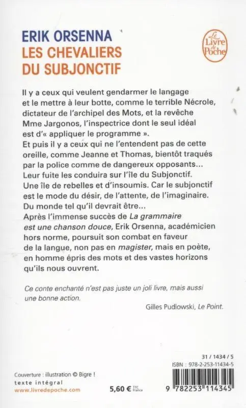 Rückseite: 9782253114345 | Les chevaliers du subjonctif | Erik Orsenna | Taschenbuch | 2006