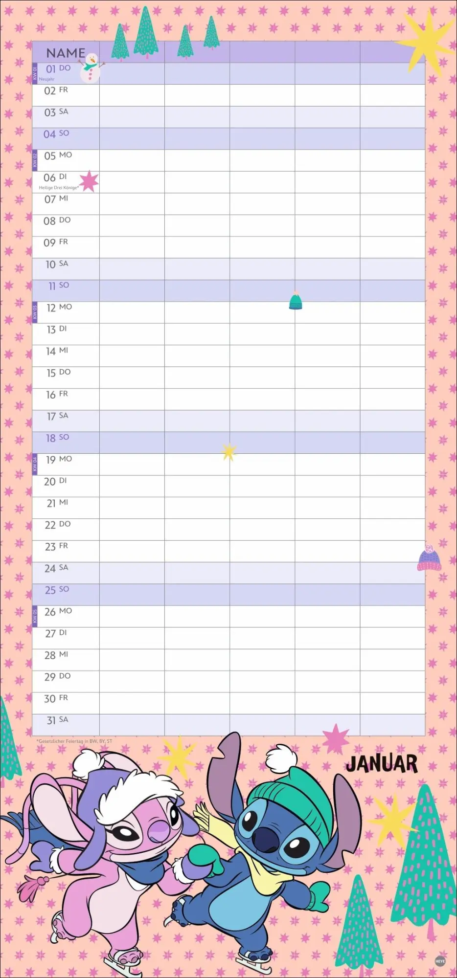 Bild: 9783756414345 | Stitch Familienplaner 2026 | Kalender | Familienplaner Athesia | 15 S.
