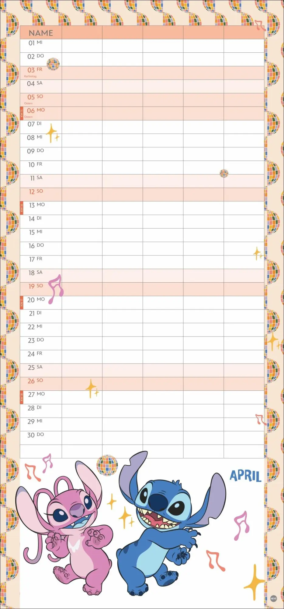 Bild: 9783756414345 | Stitch Familienplaner 2026 | Kalender | Familienplaner Athesia | 15 S.