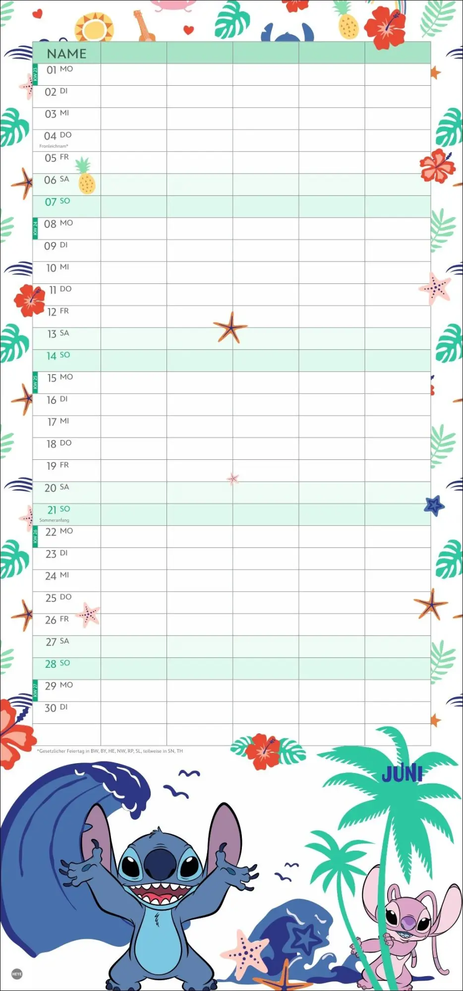 Bild: 9783756414345 | Stitch Familienplaner 2026 | Kalender | Familienplaner Athesia | 15 S.