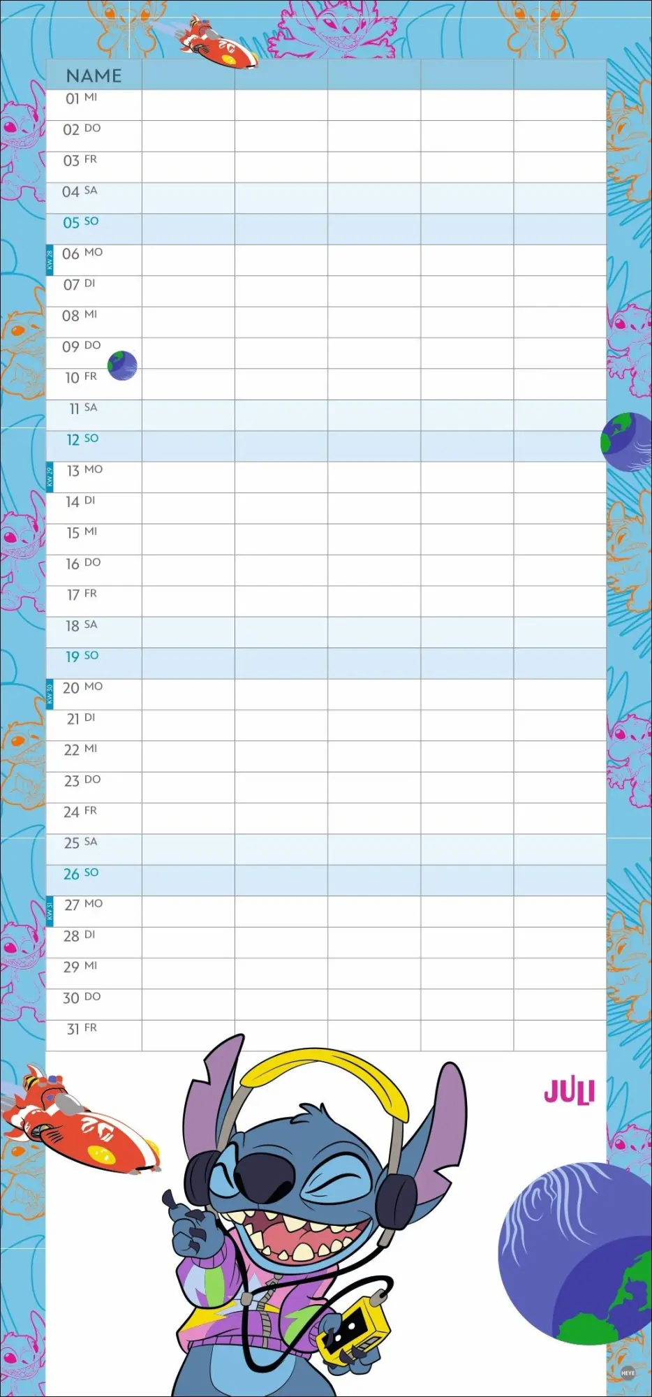 Bild: 9783756414345 | Stitch Familienplaner 2026 | Kalender | Familienplaner Athesia | 15 S.