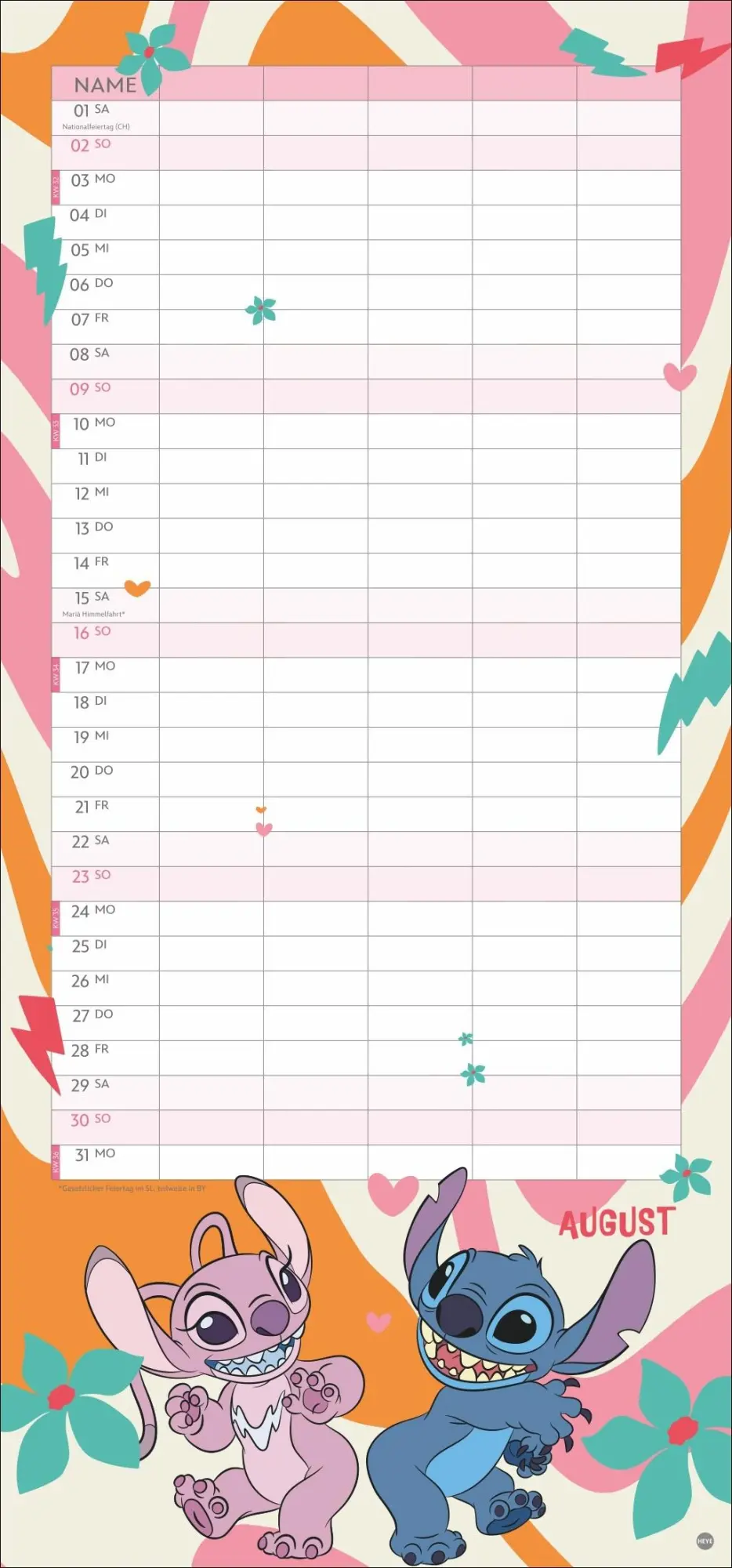 Bild: 9783756414345 | Stitch Familienplaner 2026 | Kalender | Familienplaner Athesia | 15 S.