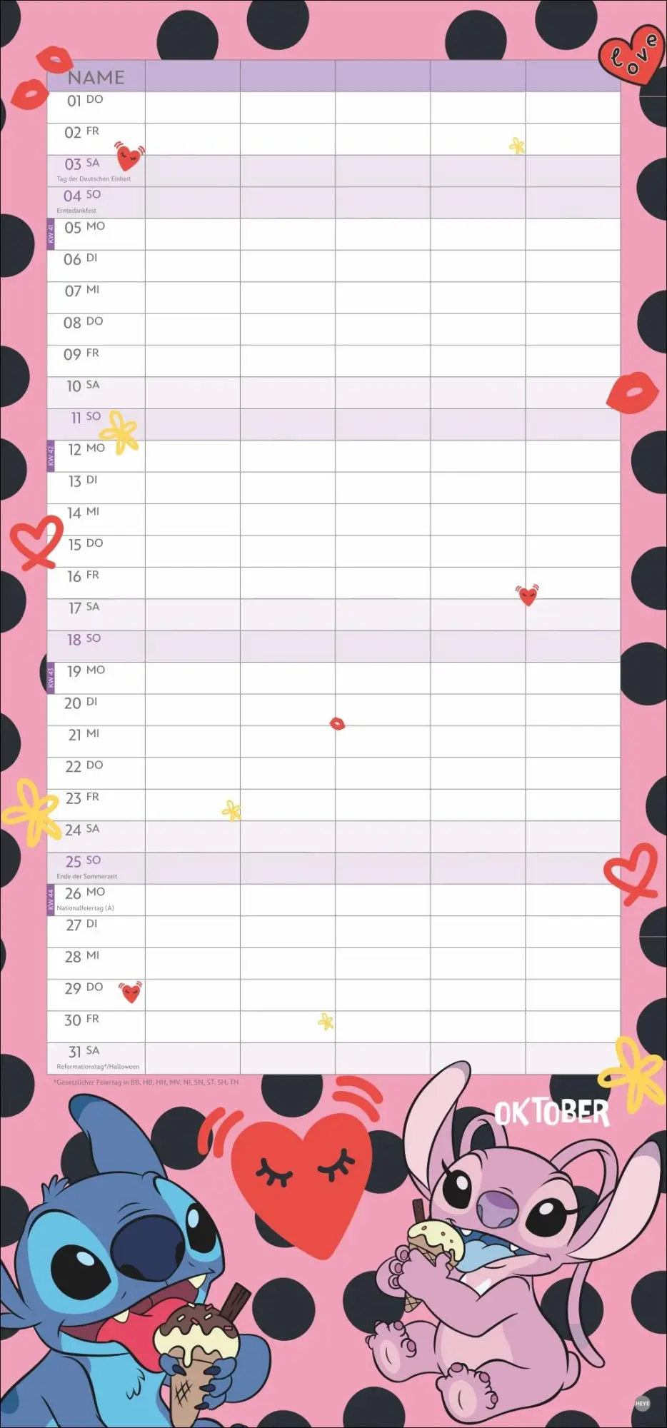 Bild: 9783756414345 | Stitch Familienplaner 2026 | Kalender | Familienplaner Athesia | 15 S.