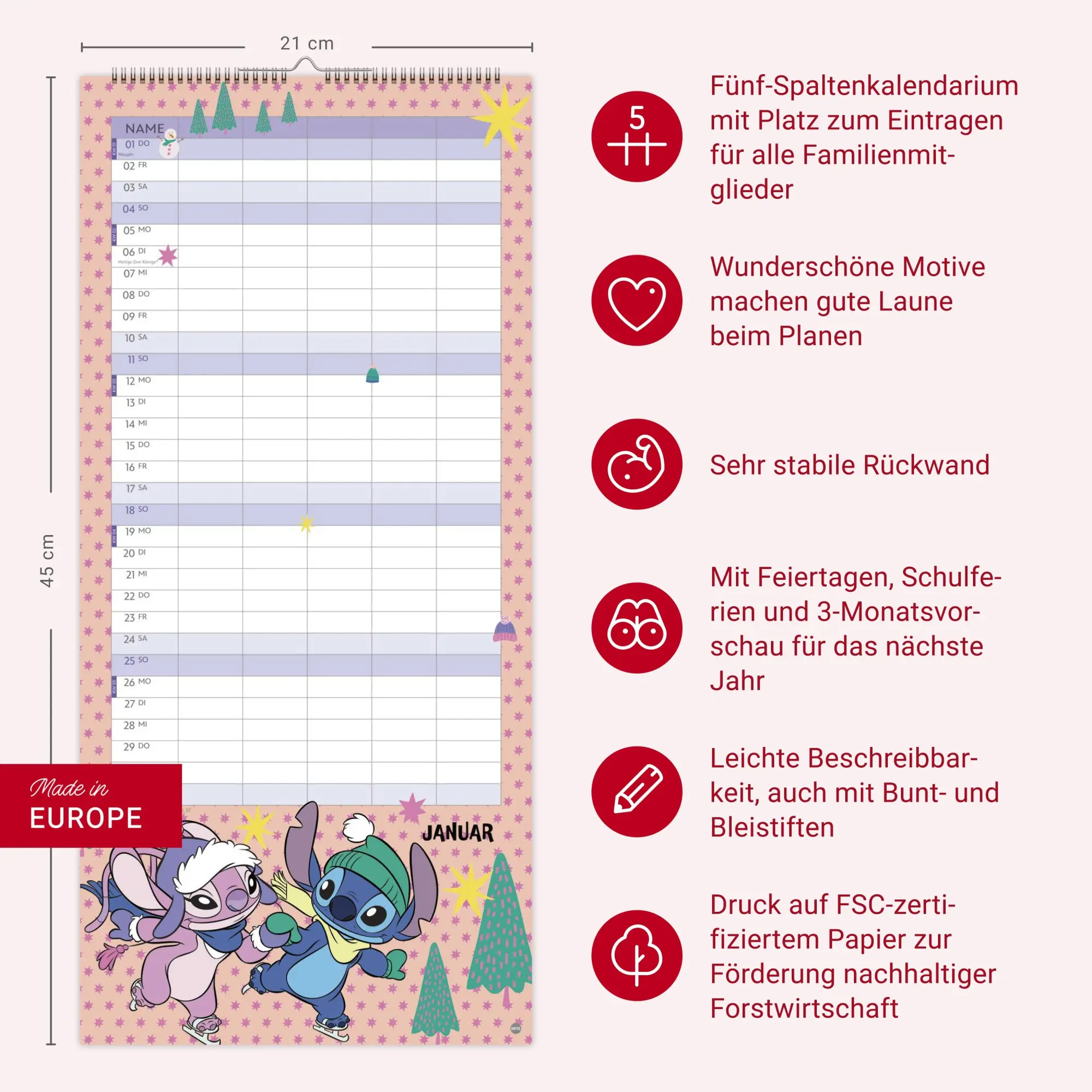 Bild: 9783756414345 | Stitch Familienplaner 2026 | Kalender | Familienplaner Athesia | 15 S.