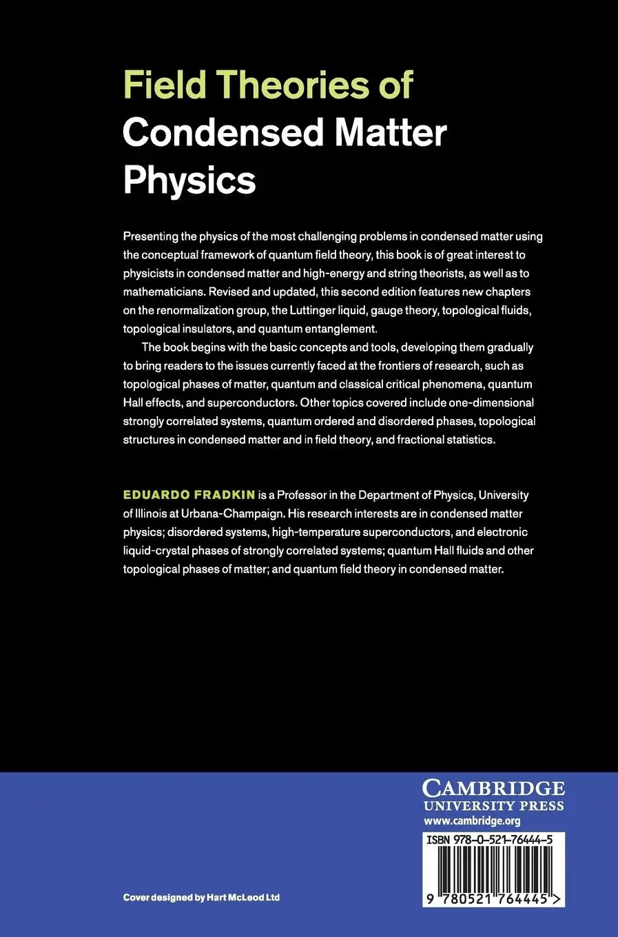 Rückseite: 9780521764445 | Field Theories of Condensed Matter Physics | Eduardo Fradkin | Buch