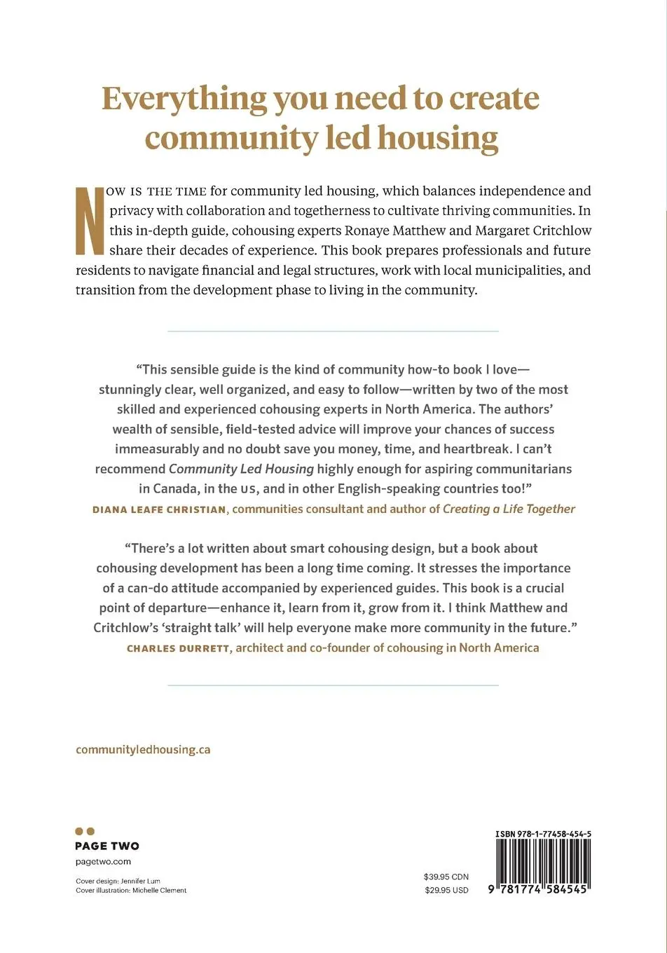 Rückseite: 9781774584545 | Community Led Housing | A Cohousing Development Approach | Taschenbuch