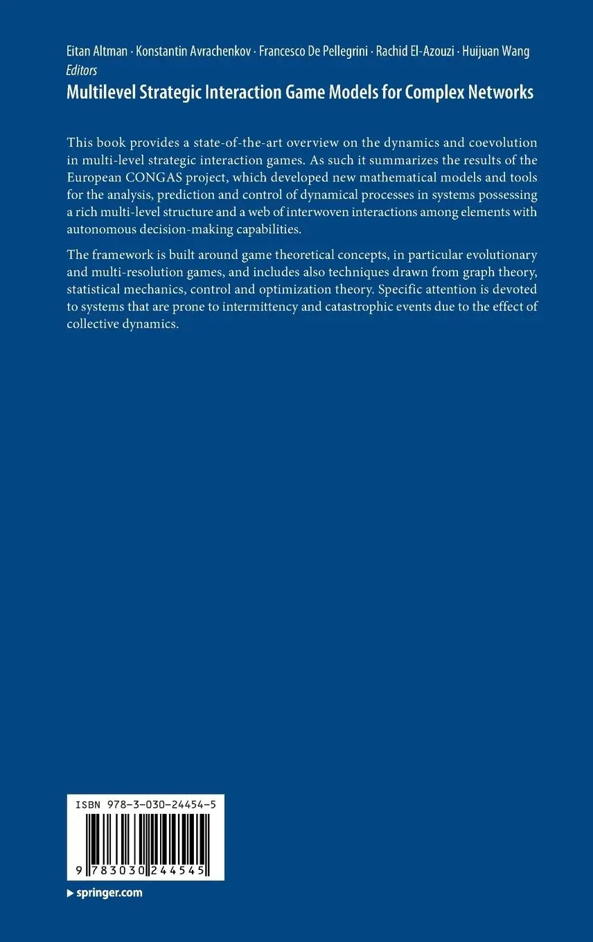 Rückseite: 9783030244545 | Multilevel Strategic Interaction Game Models for Complex Networks