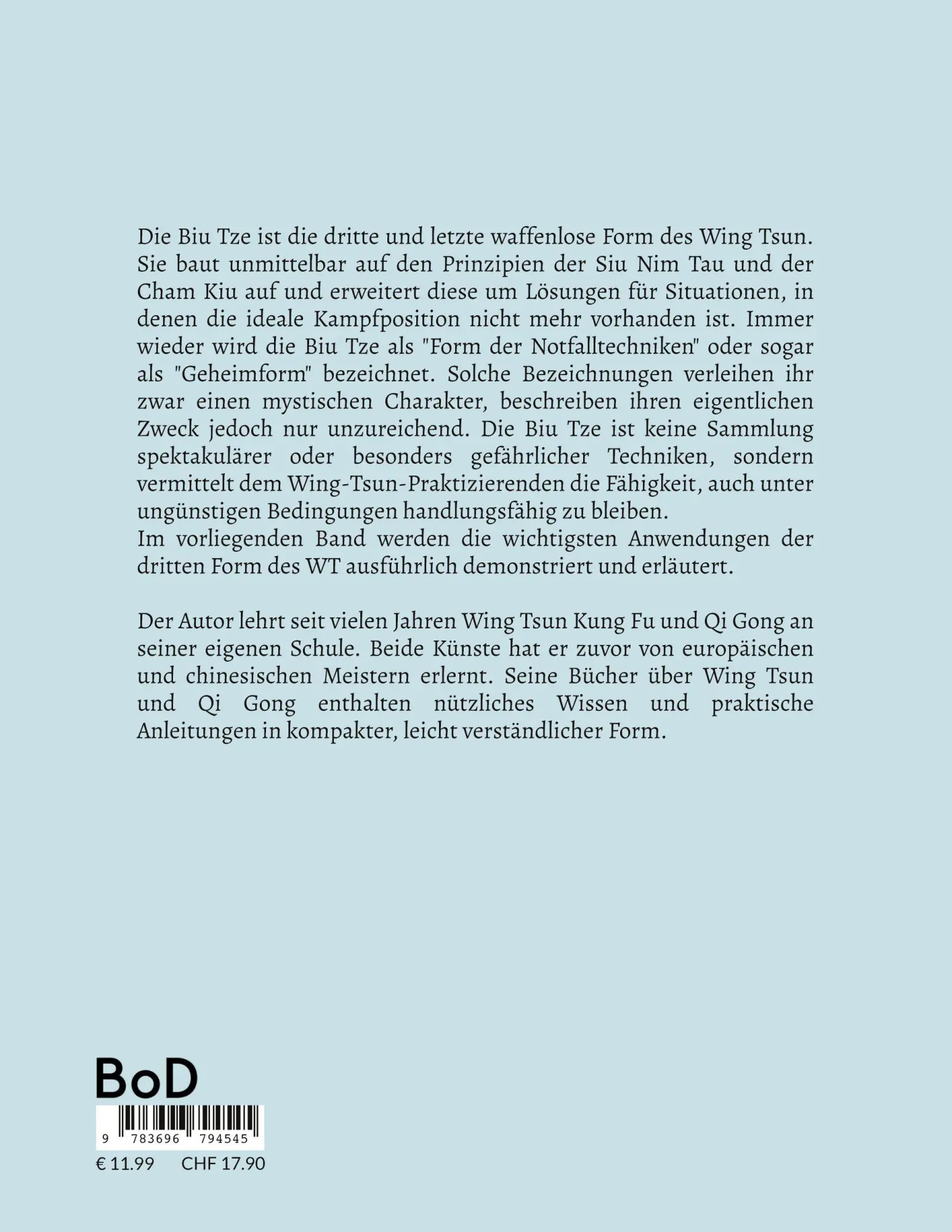 Rückseite: 9783696794545 | Biu Tze | Die Anwendungen der 3.Form des Wing Tsun | Jin Dao | Buch