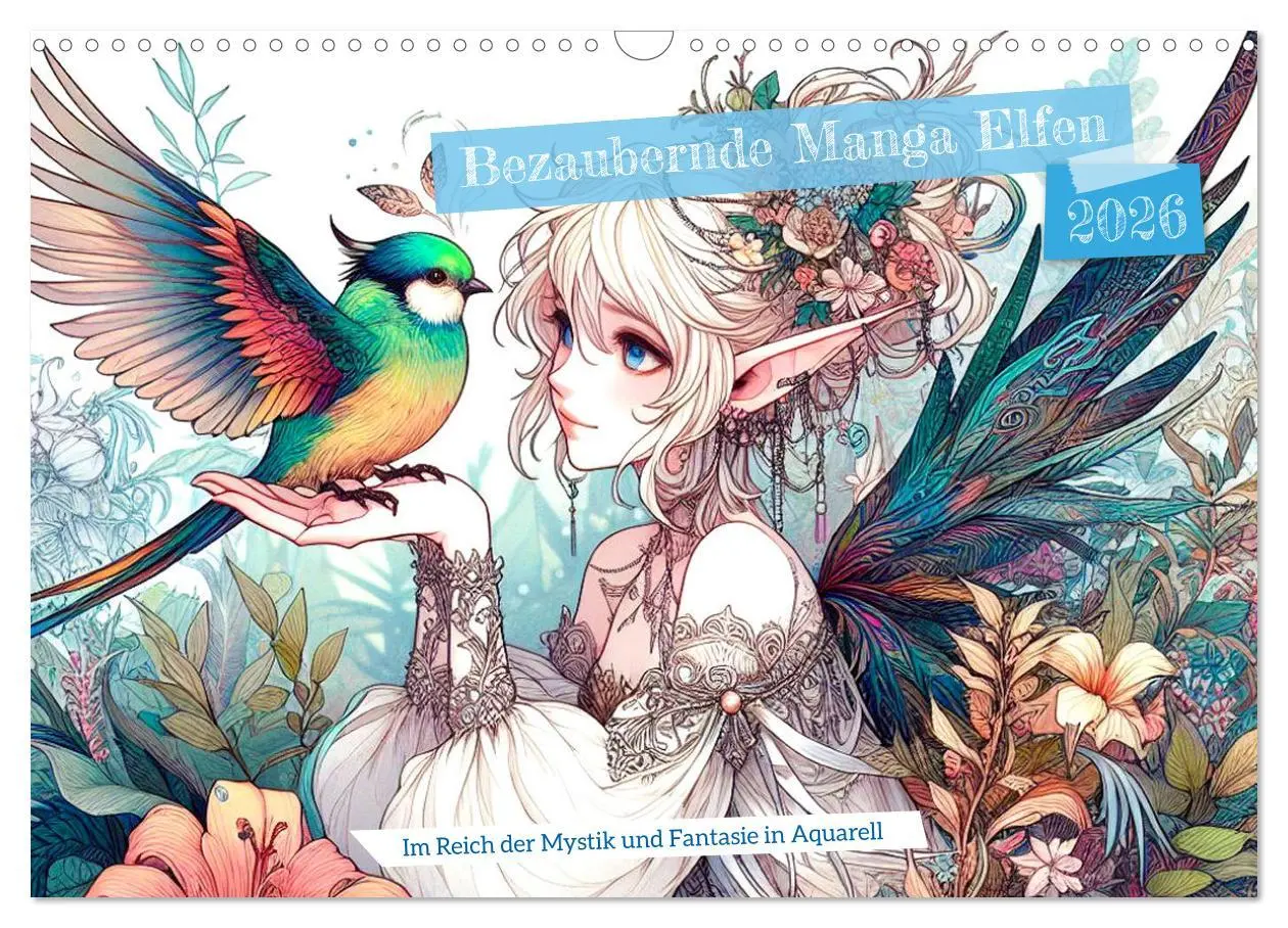 Cover: 9783457404645 | Bezaubernde Manga Elfen (Wandkalender 2026 DIN A3 quer), CALVENDO...