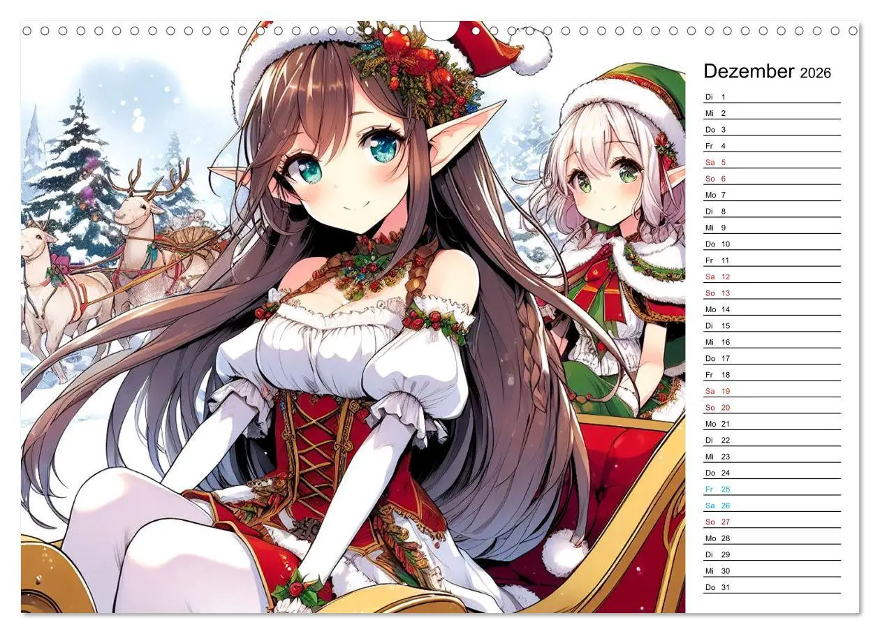 Bild: 9783457404645 | Bezaubernde Manga Elfen (Wandkalender 2026 DIN A3 quer), CALVENDO...