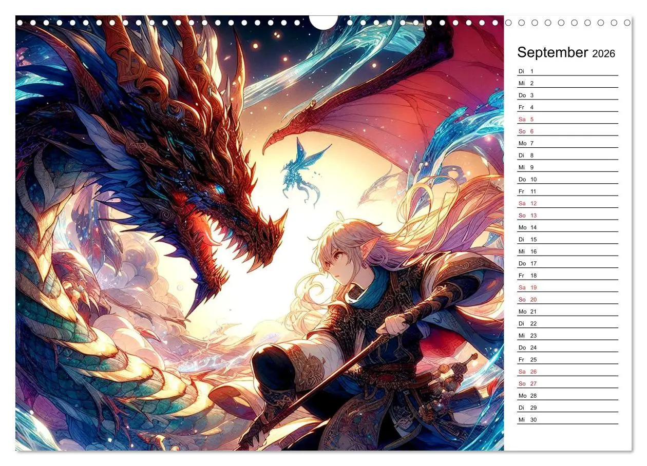 Bild: 9783457404645 | Bezaubernde Manga Elfen (Wandkalender 2026 DIN A3 quer), CALVENDO...