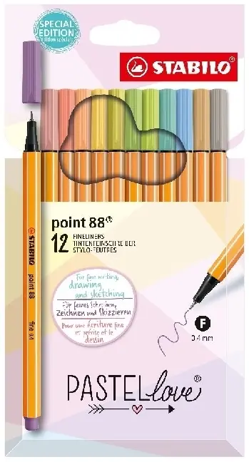 Cover: 4006381594745 | STABILO point 88 12er Pastellove Etui | In Karton | 8812-7-7 | 2023
