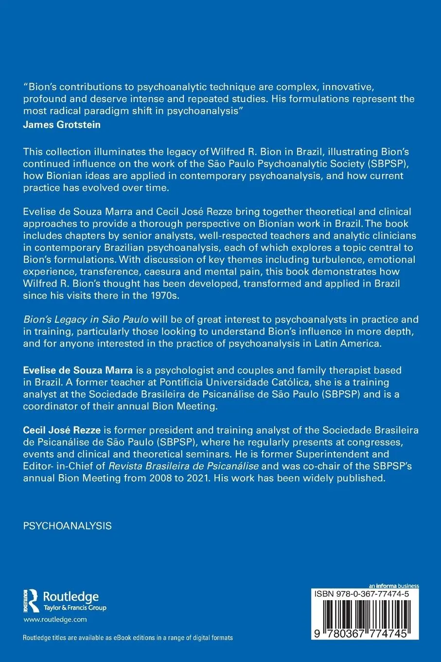 Rückseite: 9780367774745 | Bion's Legacy in São Paulo | Evelise de Souza Marra (u. a.) | Buch