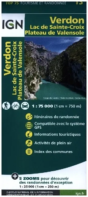Cover: 9782758554745 | IGN 75 000 Touristische Wanderkarte 13 Verdon Lac de Sainte-Croix