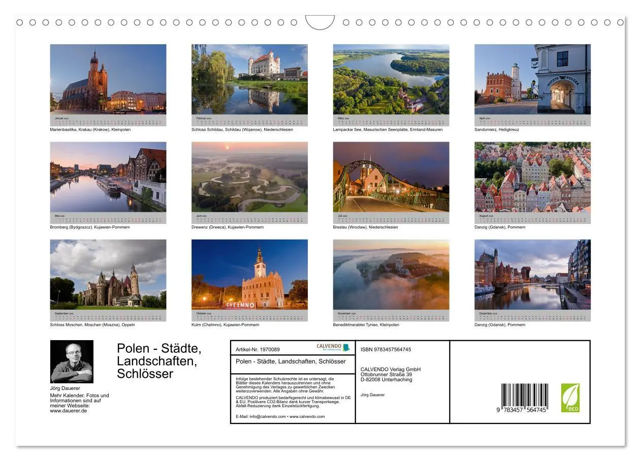 Bild: 9783457564745 | Polen - Städte, Landschaften, Schlösser (Wandkalender 2026 DIN A3...