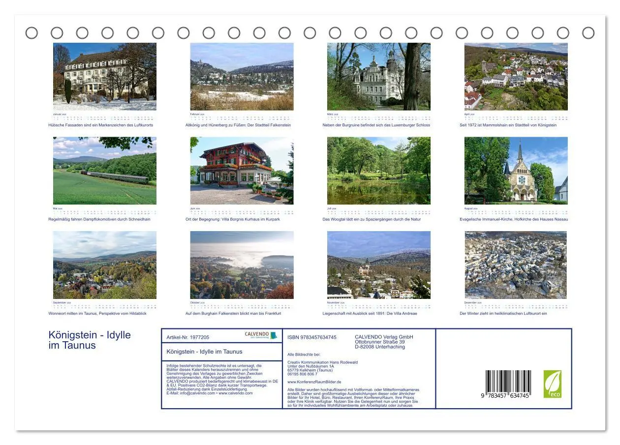 Bild: 9783457634745 | Königstein - Idylle im Taunus (Tischkalender 2026 DIN A5 quer),...