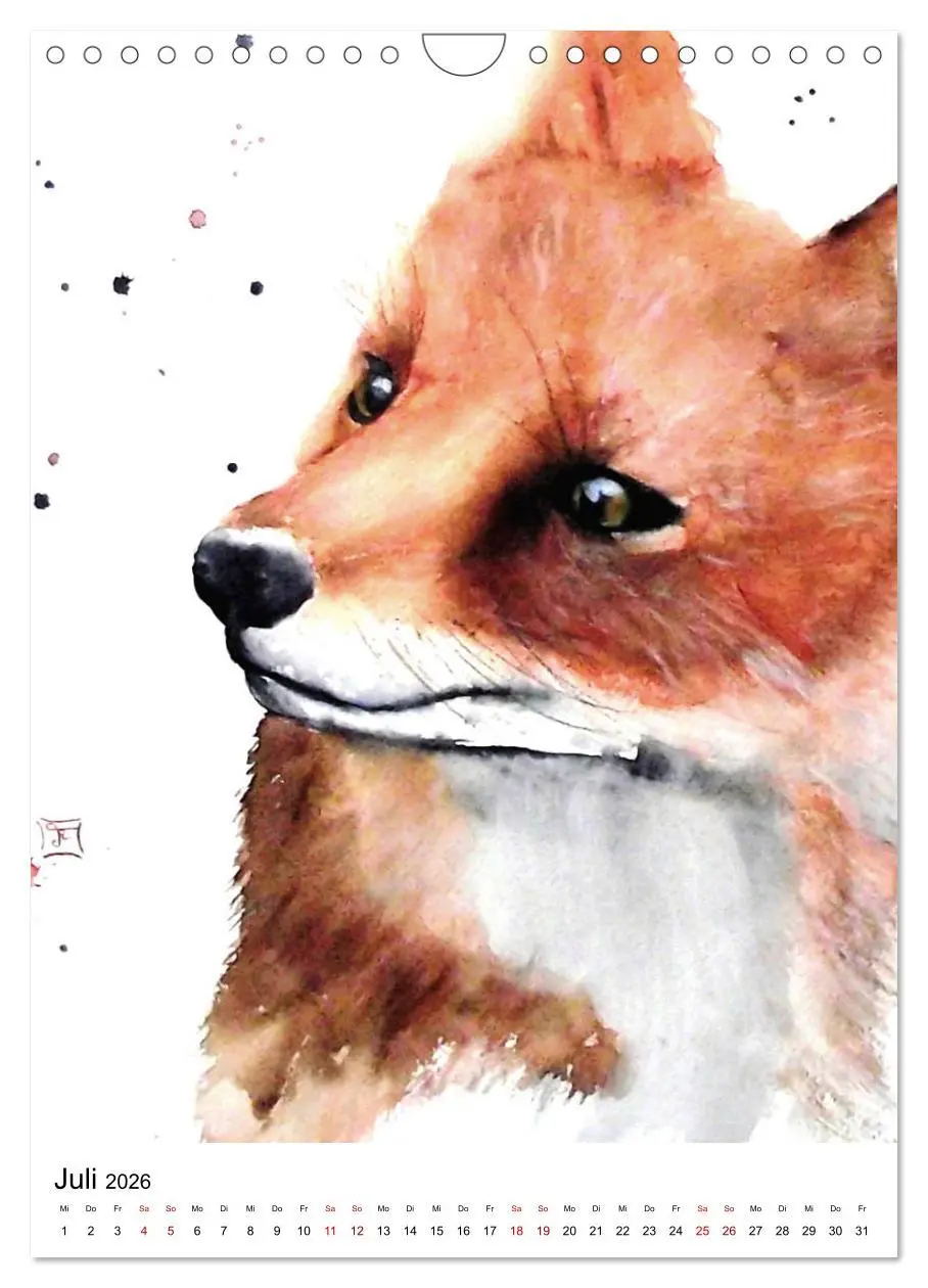 Bild: 9783516414745 | Tiere in Aquarell 2026 - von Ruth Trinczek (Wandkalender 2026 DIN...