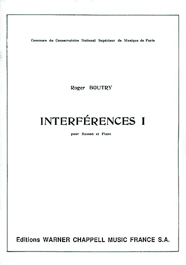 Cover: 9788882914745 | Interférences 1 pour basson et piano | Roger Boutry | Buch | 2015
