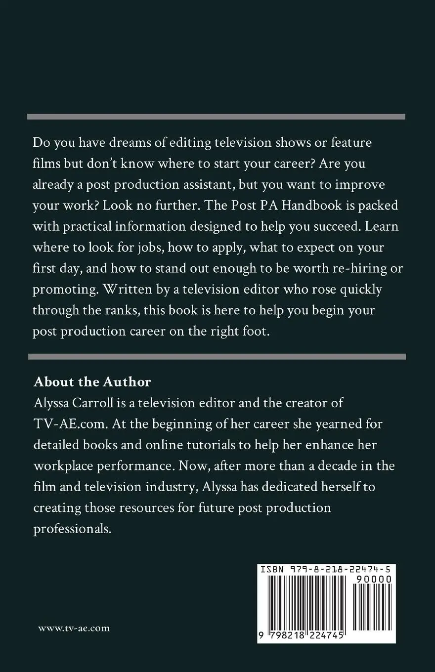 Rückseite: 9798218224745 | The Post PA Handbook | Alyssa Carroll | Taschenbuch | Englisch | 2023