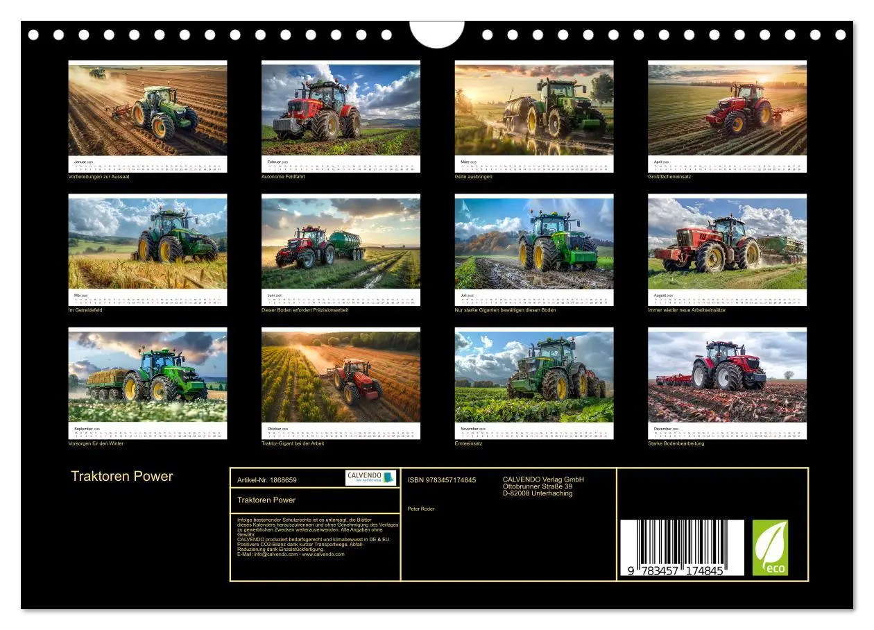 Bild: 9783457174845 | Traktoren Power (Wandkalender 2025 DIN A4 quer), CALVENDO...
