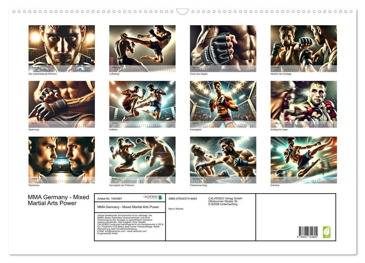 Bild: 9783457314845 | MMA Germany - Mixed Martial Arts Power (Wandkalender 2026 DIN A2...