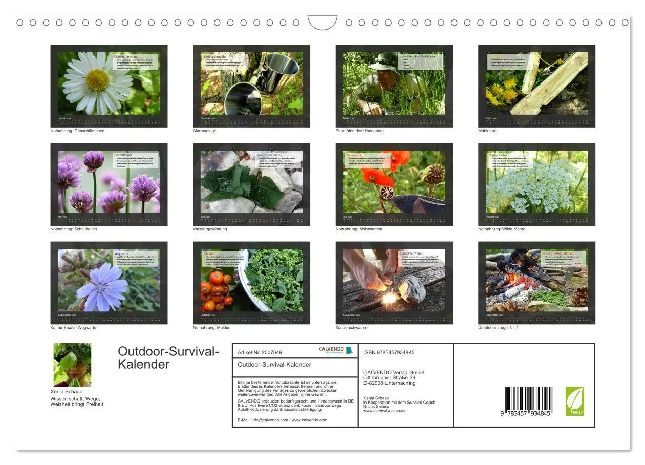 Bild: 9783457934845 | Outdoor-Survival-Kalender (Wandkalender 2026 DIN A3 quer), CALVENDO...