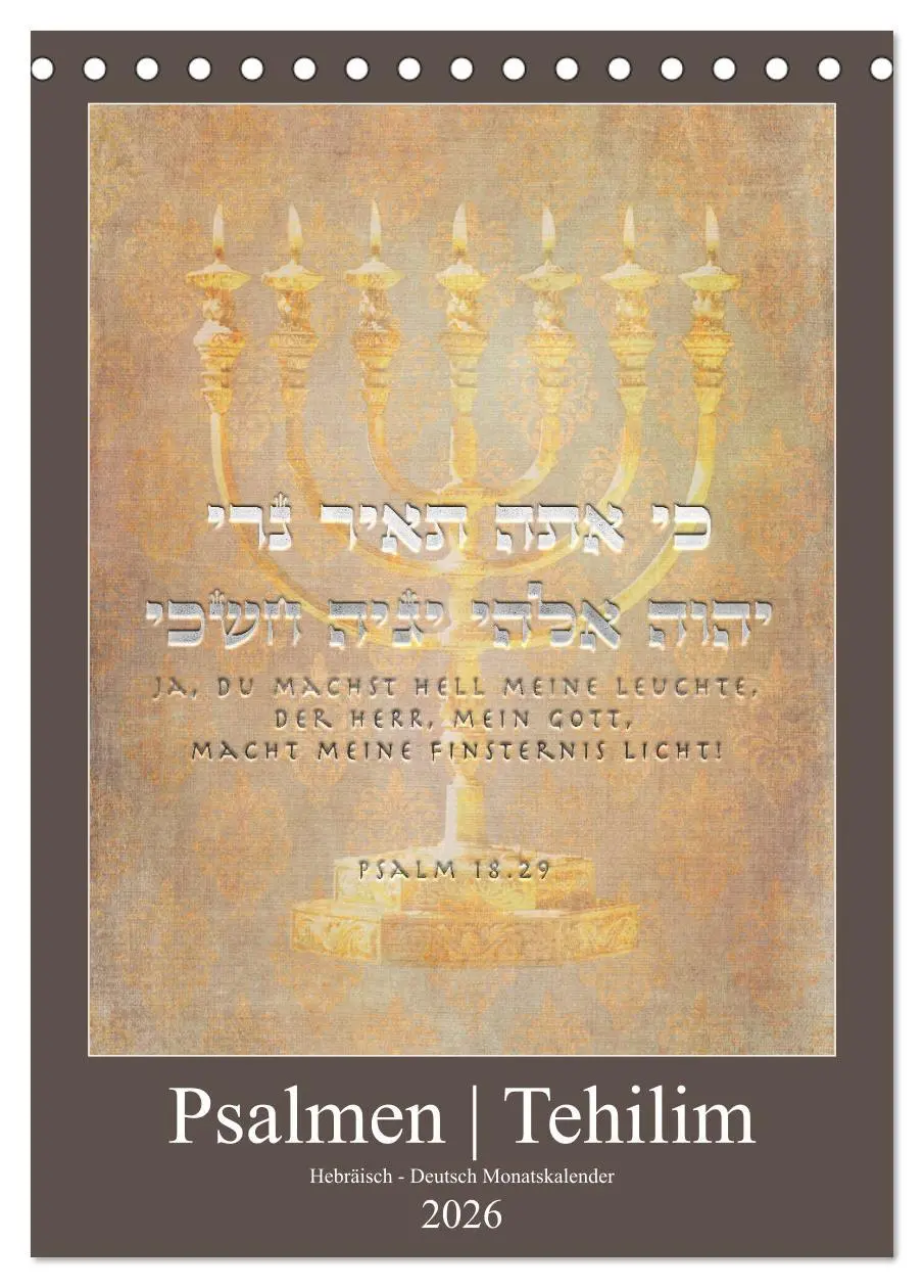 Cover: 9783516404845 | Psalmen Tehilim Hebräisch - Deutsch (Tischkalender 2026 DIN A5...