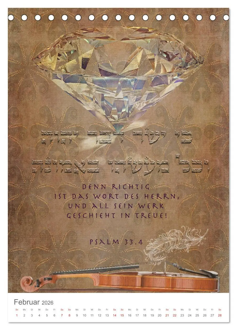 Bild: 9783516404845 | Psalmen Tehilim Hebräisch - Deutsch (Tischkalender 2026 DIN A5...