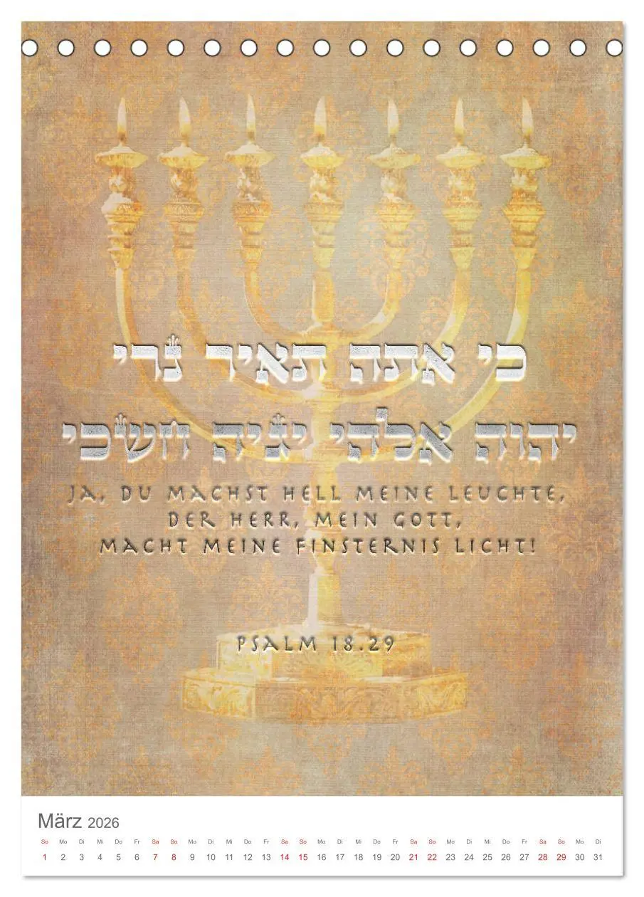 Bild: 9783516404845 | Psalmen Tehilim Hebräisch - Deutsch (Tischkalender 2026 DIN A5...