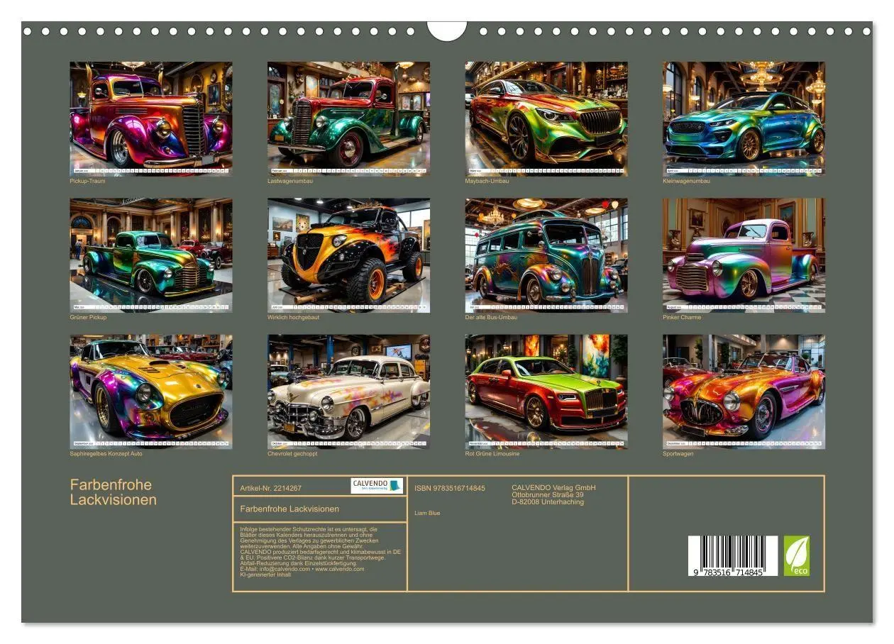 Bild: 9783516714845 | Farbenfrohe Lackvisionen (Wandkalender 2026 DIN A3 quer), CALVENDO...