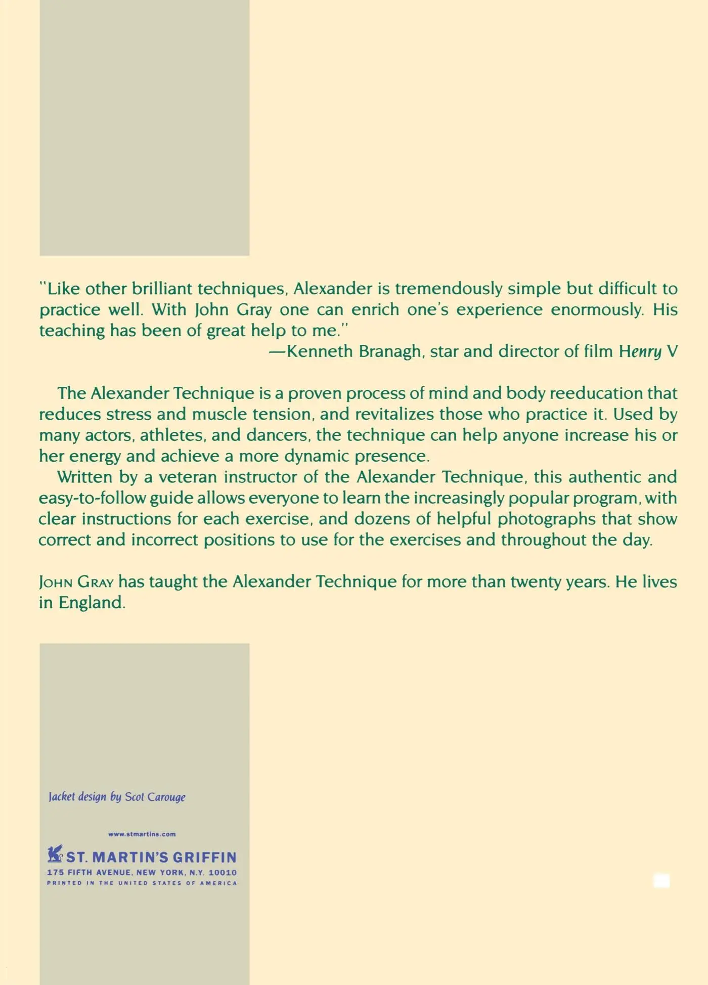 Rückseite: 9780312064945 | The Alexander Technique | John Gray | Taschenbuch | Englisch | 2000