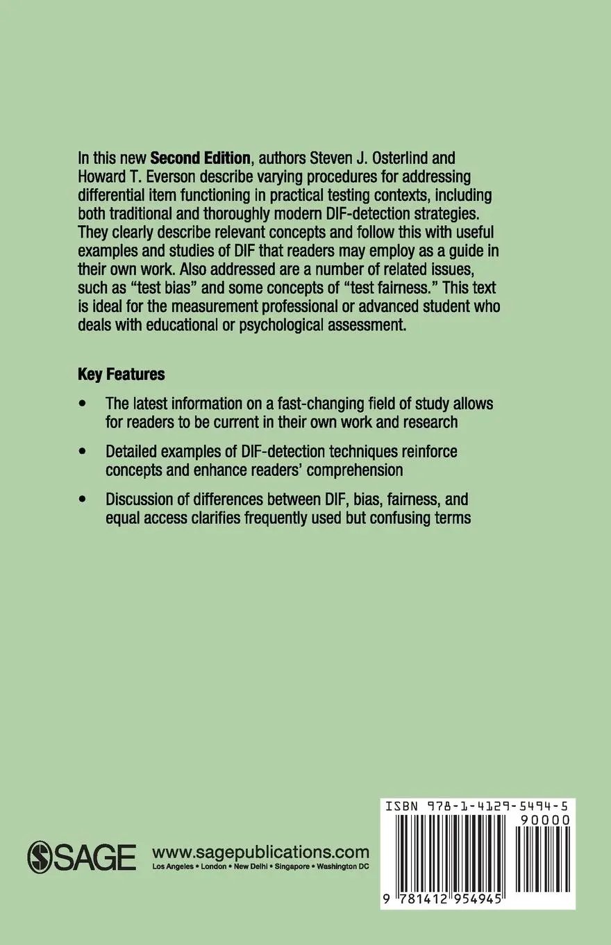 Rückseite: 9781412954945 | Differential Item Functioning | Steven J. Osterlind (u. a.) | Buch