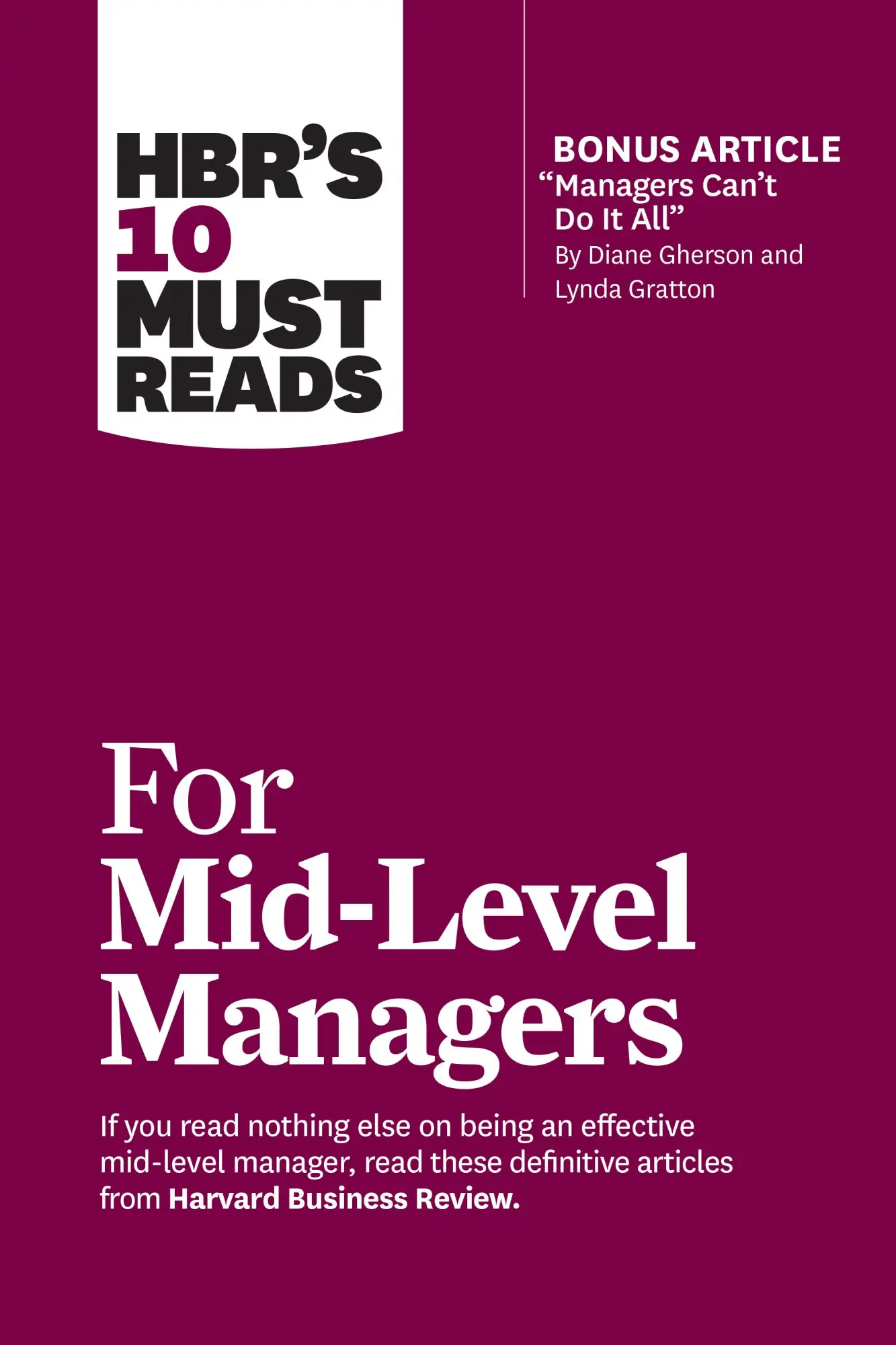 Cover: 9781647824945 | Hbr's 10 Must Reads for Mid-Level Managers (with Bonus Article...