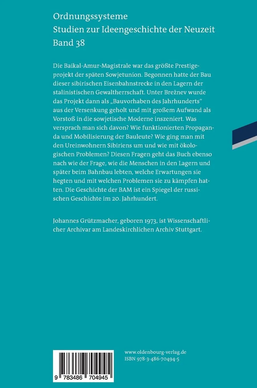 Rückseite: 9783486704945 | Die Baikal-Amur-Magistrale | Johannes Grützmacher | Buch | 503 S.