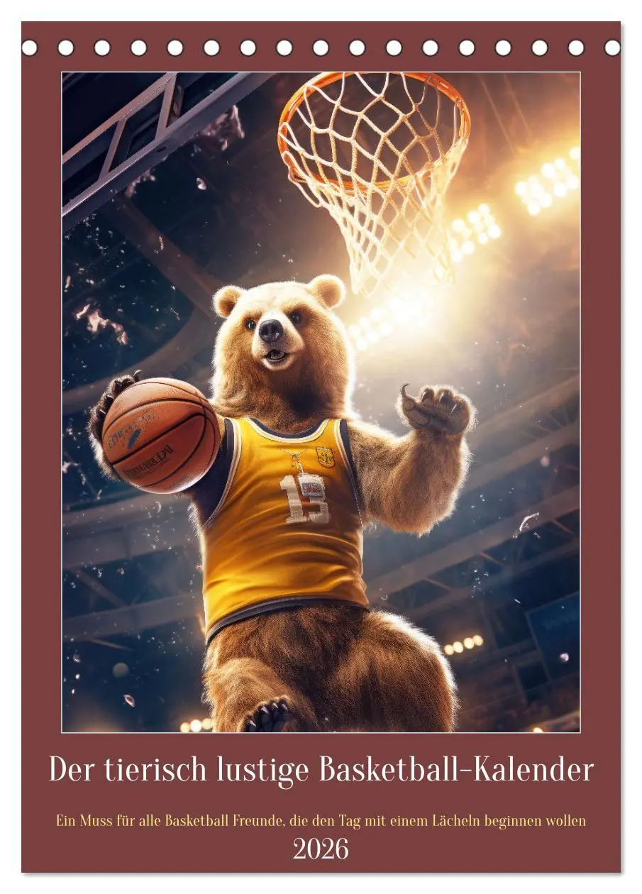 Cover: 9783516254945 | Der tierisch lustige Basketball-Kalender (Tischkalender 2026 DIN A5...