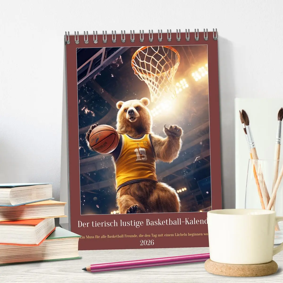 Bild: 9783516254945 | Der tierisch lustige Basketball-Kalender (Tischkalender 2026 DIN A5...